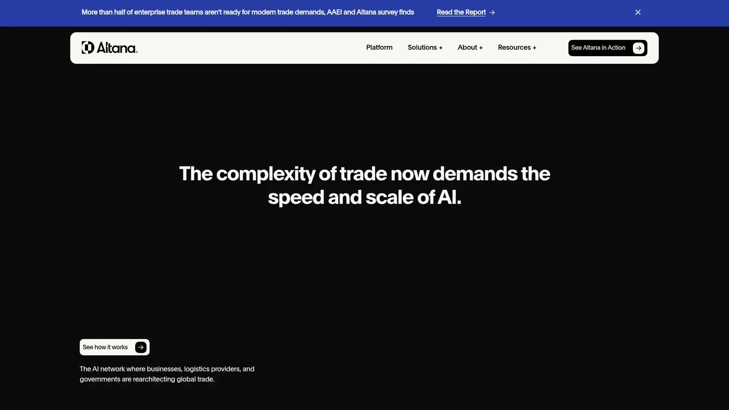 Altana website homepage