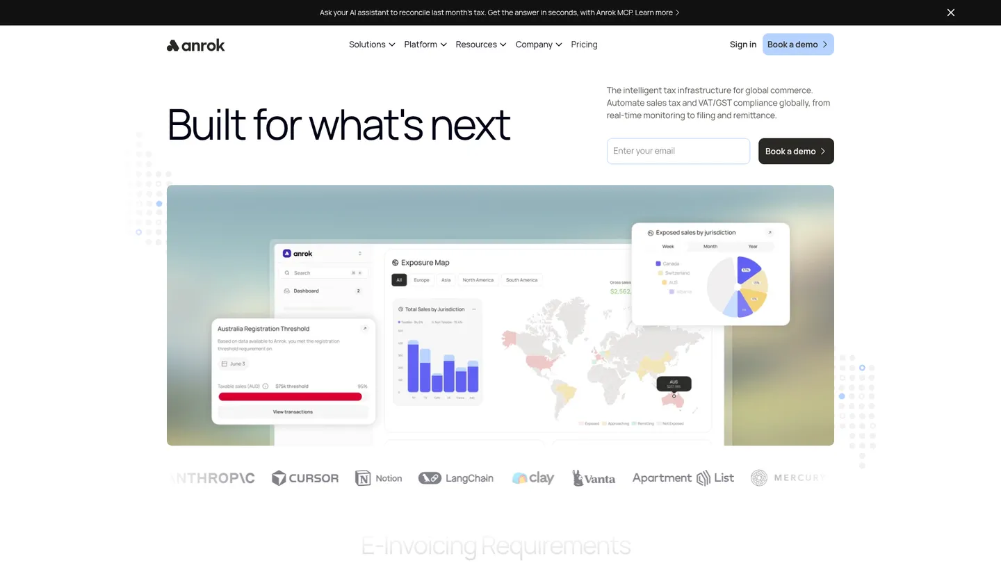 Anrok website homepage
