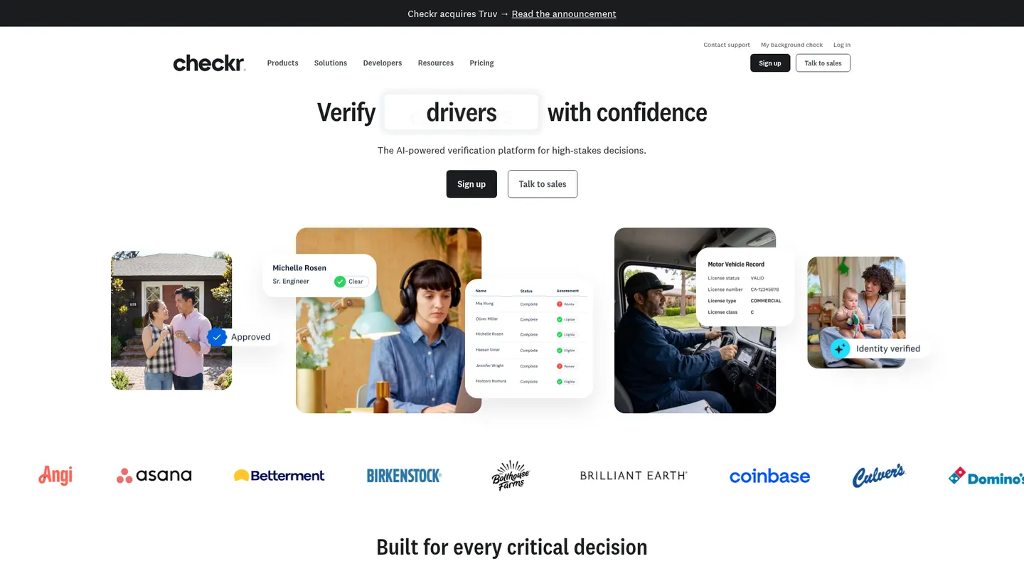 Checkr website homepage