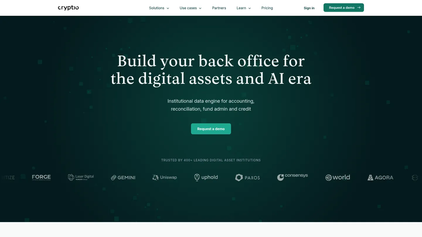 Cryptio website homepage