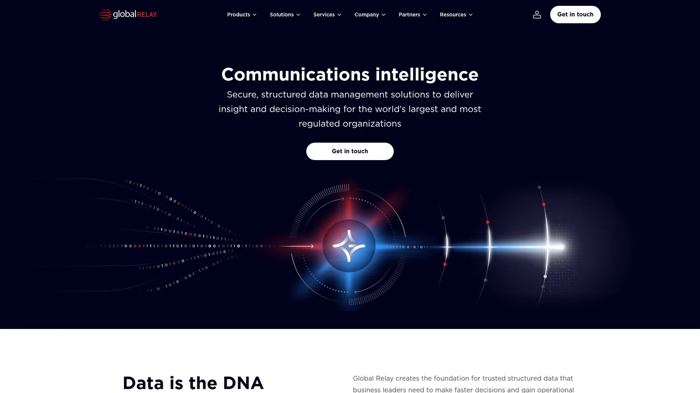 Global Relay website homepage