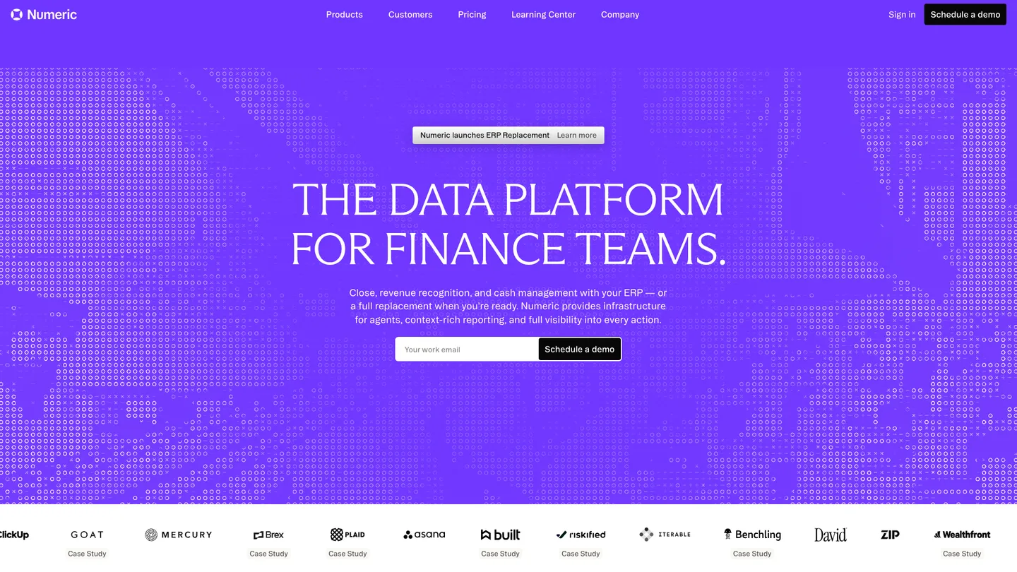 Numeric website homepage