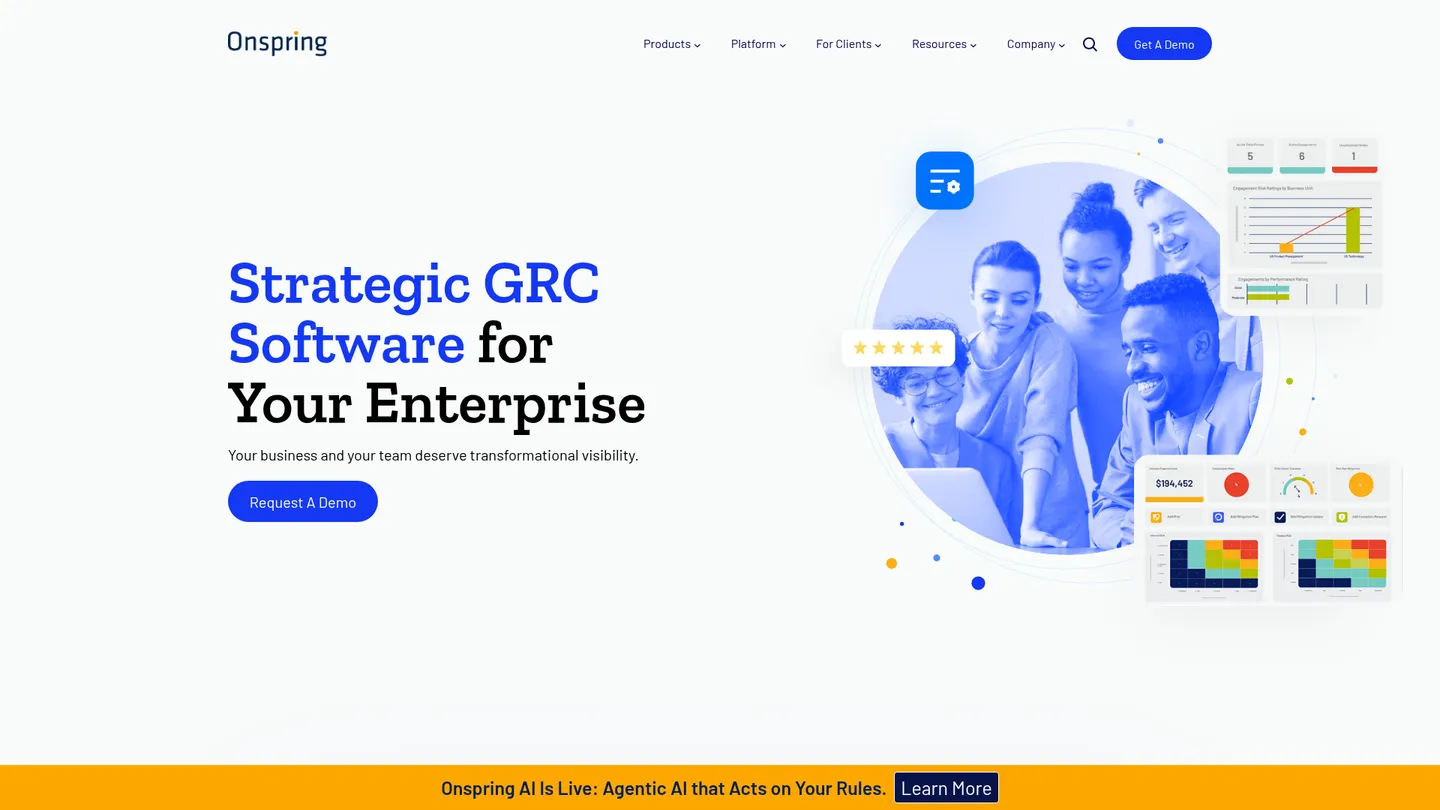 Onspring website homepage