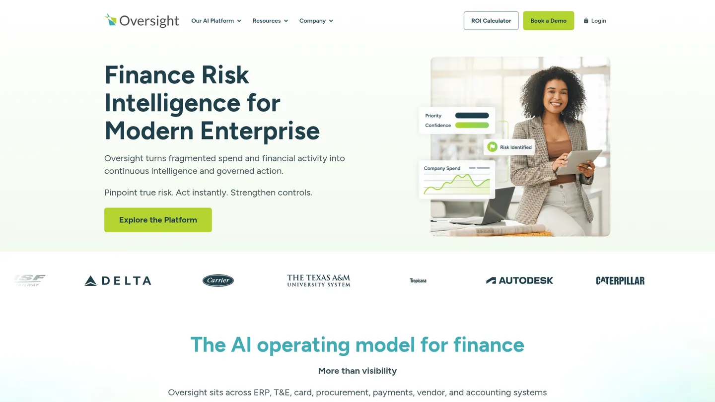 Oversight website homepage