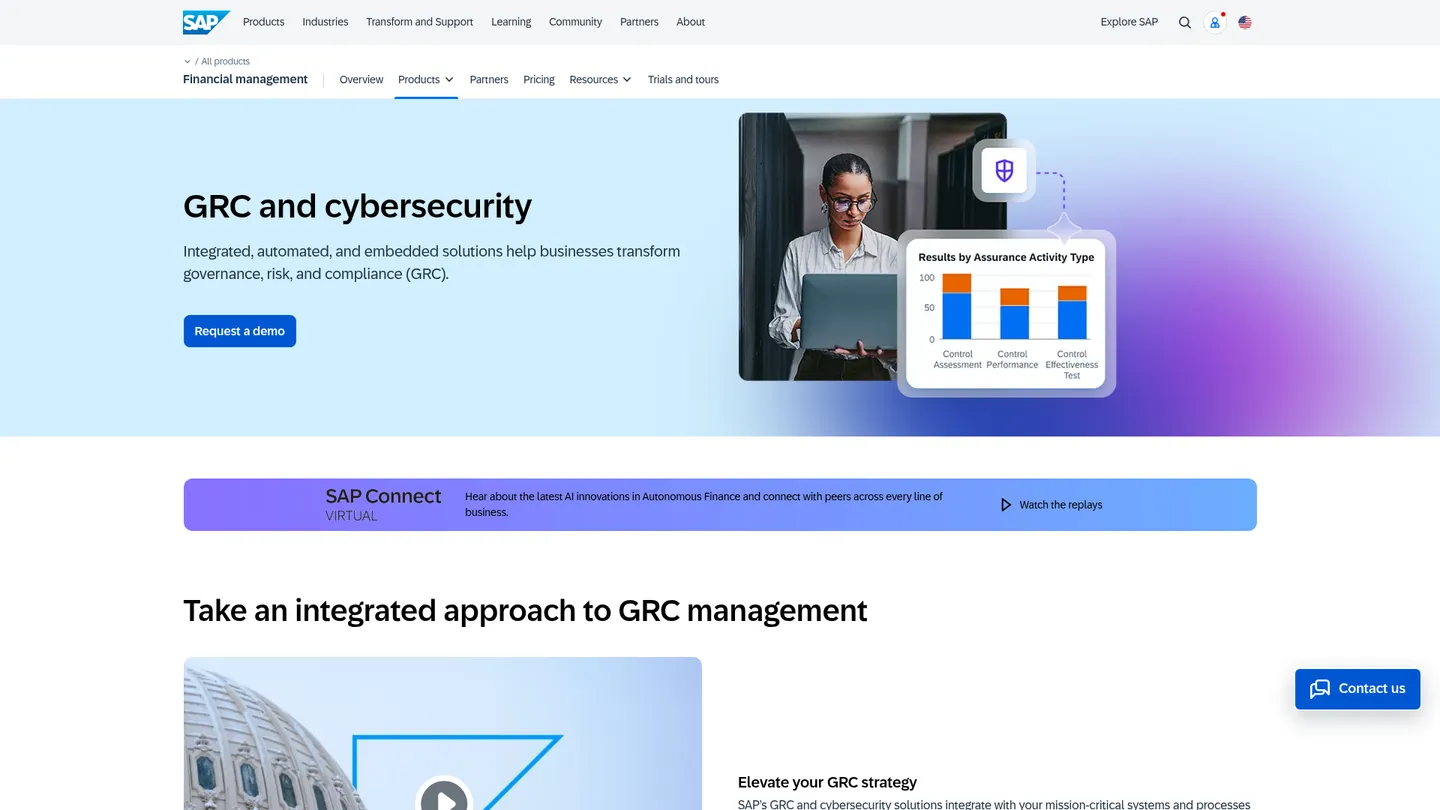 SAP GRC website homepage
