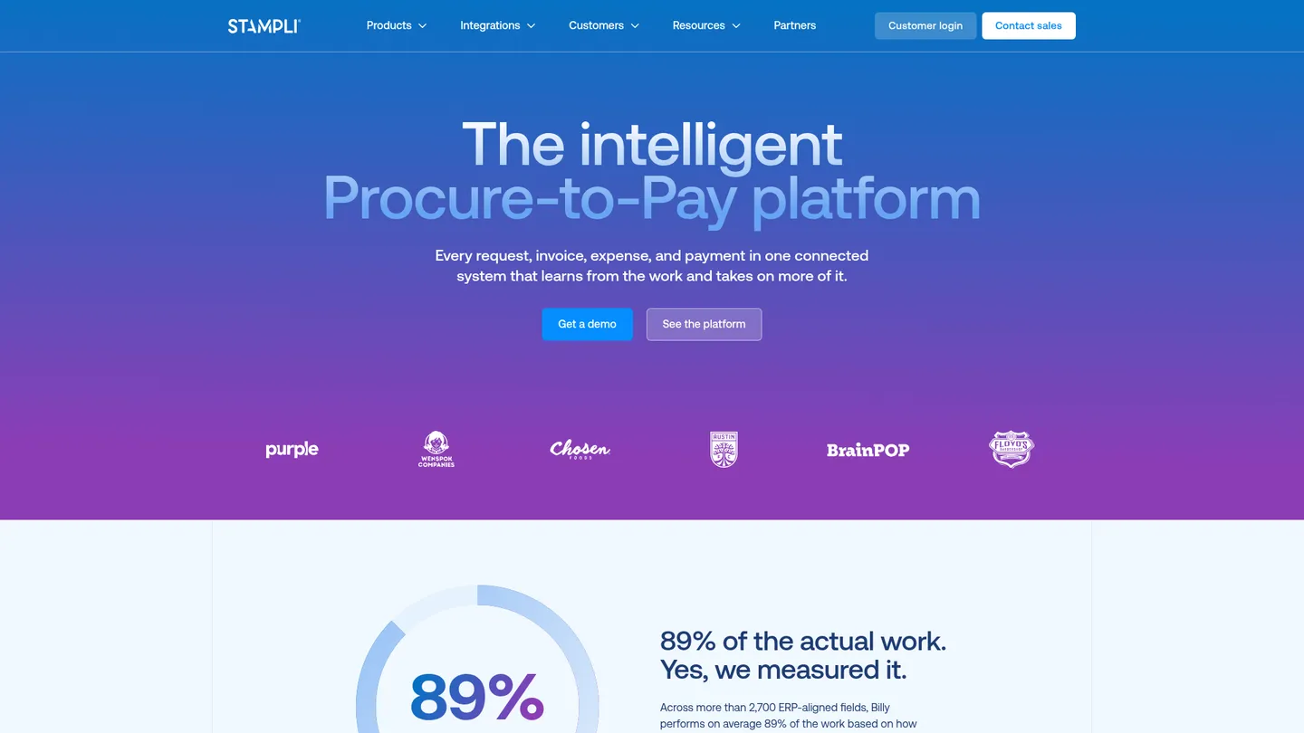Stampli website homepage