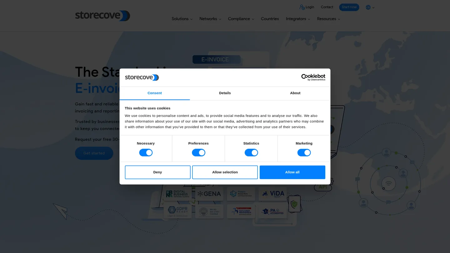 Storecove website homepage