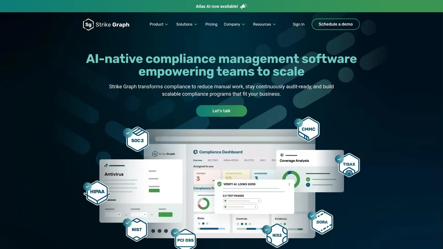 Strike Graph website homepage