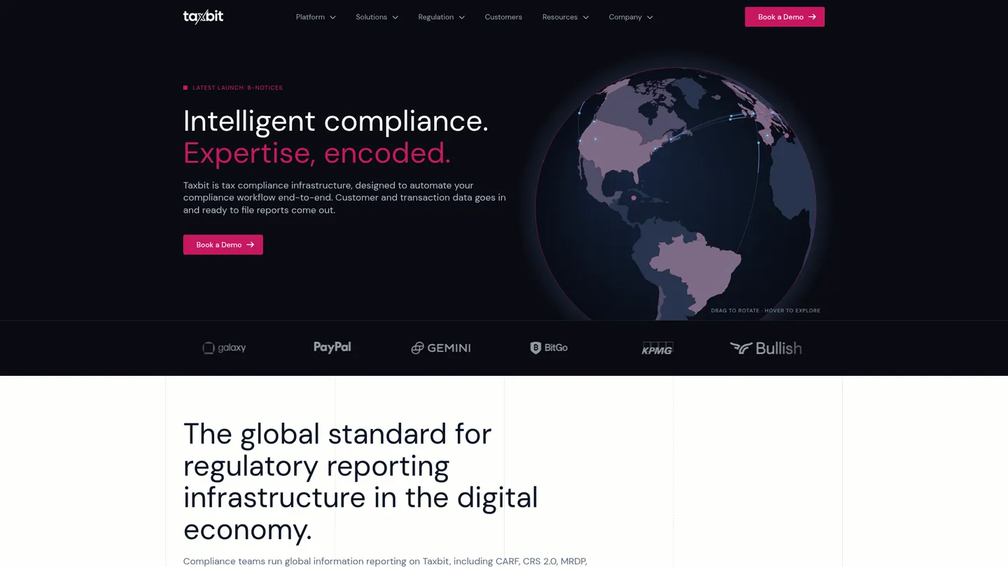 TaxBit website homepage