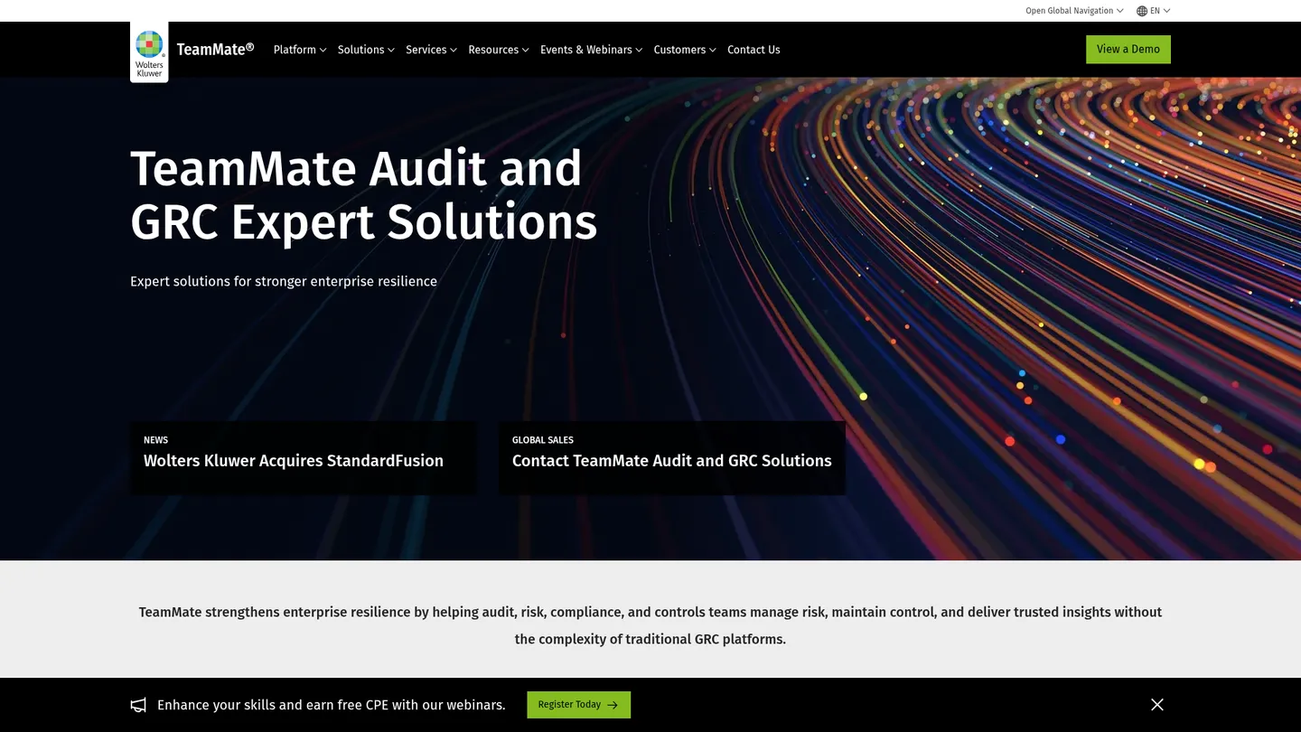 TeamMate+ website homepage