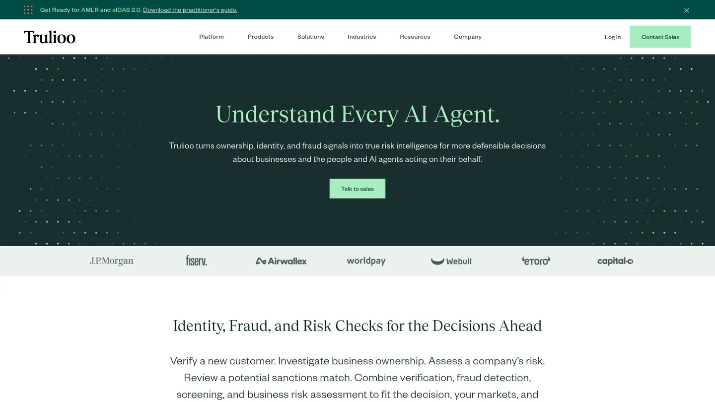 Trulioo website homepage