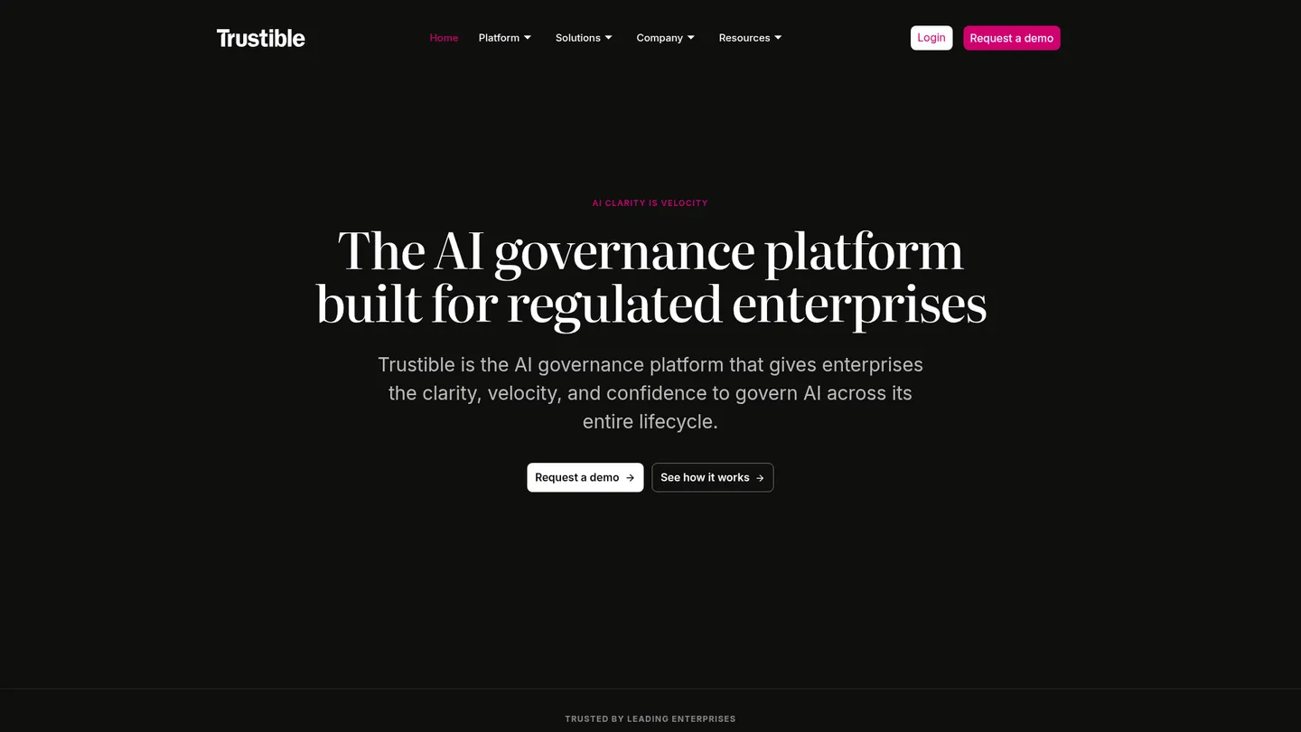 Trustible website homepage