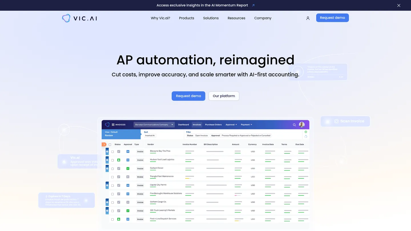 Vic.ai website homepage