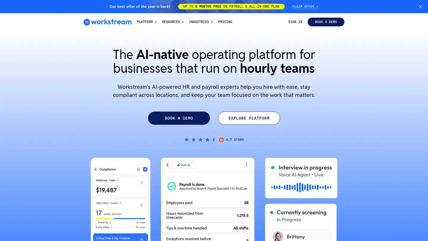 Workstream website homepage